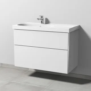 Sanipa 3way Waschtischunterbau zu Geberit Acanto Waschtisch mit 2 Auszügen, Weiß-Soft BR41943