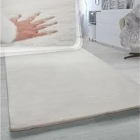 Paco Home Fellteppich Rabbit 780, rechteckig, Höhe: 26 mm, Kunstfell, Kaninchenfell-Haptik, ein echter Kuschelteppich, Uni-Farben