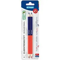 Stylex Schreibwaren Bleistift 2 Silbenstifte / Silbentrennstifte / Farbe: rot und blau