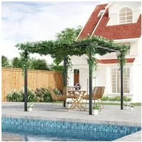 Outsunny Pergola Pavillon, Wetterfest, (Gartenpavillon, 1-tlg., Rosenpavillon), für Garten, Balkon, Schwarz