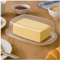 Koopman Butterdose Aufbewahrung Kunststoff 250 Gramm, Kunststoff, (Stück, 2-tlg., 1 Dose), Für 250g Butter, Butterbox, Deckel, Butterglocke, Butterbehälter