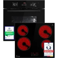 KKT KOLBE Backofen-Set Backofen und Kochfeld SET8005FBCH5900RL, Herdset / Heißluft / Einbauherd / Einbaubackofen / Dualzone