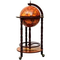 COSTWAY Weinregal stehend, Flaschenregal, Globusbar, mit Rollen & Deckel