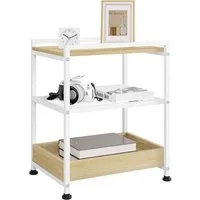 Woltu Couchtisch (1-St), mit Rollen, 3 Ablagen 1 abnehmbares Tablett
