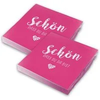 itenga Papierserviette itenga 40x Serviette Schön dass du da bist fuchsia pink (Pantone 226 U