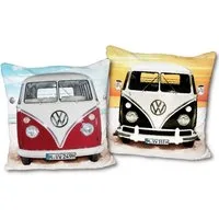 BERONAGE Dekokissen VW Volkswagen Bulli T1 Kissen 089 Beach 40 x 40 cm Kuschelkissen, passend zur Bettwäsche, ideal für Sofa, Couch, Bett, Auto, Camping