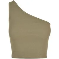 URBAN CLASSICS Yoga & Relax Shirt Urban Classics Damen Ladies Cropped Asymmetric Top (1-tlg)