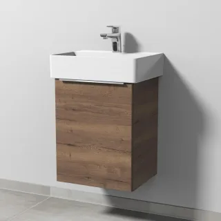 Sanipa 3way Waschtischunterbau zu Duravit Dura Square Waschtisch mit 1 Tür, Eiche-Tabak UM42450