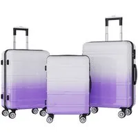 SEEZSSA Kofferset Trolleyset Hartschalenkofferset Hartschale 3 teilig Koffer Reisekoffer, 4 Rollen, (Set, 3 tlg., Lila,28/24/20 Zoll), 3 Koffergrößen