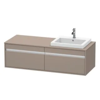 Duravit Ketho Konsolenwaschtischunterbau wandhängend Basalt Matt 1400x550x426 mm - KT6797R4343 KT6797R4343