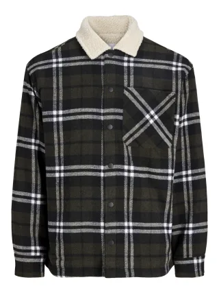 JACK&JONES - JJZAC TEDDY SHIRT JACKET LS JNR Grün - Gr. - 176