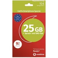 Vodafone CallYa Smartphone Special CallYa Allnet Flat S Prepaid 5G/4G/LTE Prepaidkarte, (EU-Roaming inklusive, 10€ Startguthaben)