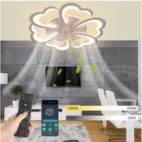 oyajia Deckenleuchte Leise Deckenventilator mit Beleuchtung, 60W / 85W LED Deckenleuchte, Deckenventilator mit Beleuchtung, LED fest integriert, Naturweiß, Kaltweiß, Warmweiß, LED Deckenbeleuchtung mit Ventilator,5 Lichter Design Deckenventilator