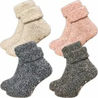 GAWILO ABS-Socken für Damen - Rutschfeste Haussocken mit Noppen - Dicke, warme Wolle (1 Paar) Warme Kuschelsocken aus Wolle helfen gegen kalte Füße - Stoppersocken