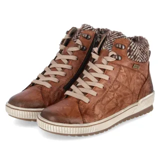 Remonte Schnürstiefeletten - Gr. 36 - Braun - Leder & Textil