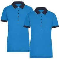 James & Nicholson Poloshirt Doppelpack Damenpoloshirt in trendiger Slub Qualität Urban Polo JN979 (Spar-Set, 2er-Pack) Hochwertiger Single Jersey aus Flammgarn