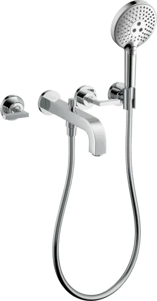 Hansgrohe 3-L.Wannenarmatur Axor Citterio F-Set Wand chrom Hebelgriff/Handbr.ohne Platte, 39448000 39448000