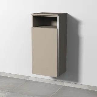 Sanipa 3way Mittelschrank mit 1 Tür und 1 offenem Fach, Sandgrau-Matt, BS13467 BS13467