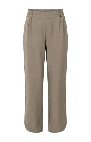 Yaya - Gewebte Hose mit elastischem Bund braun - Gr. - 40