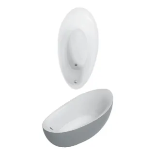 Villeroy und Boch Aveo new generation Sonderform-Badewanne Q194AVE9W1BCV01 190 x 95 cm, speziell, freistehend, mit Ablaufgarnitur, weiß