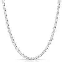 Tony Fein Silberkette Doppelpanzerkette 4 mm 925er Silber Rhodiniert Diamantiert Massiv, Made in Italy für Damen und Herren