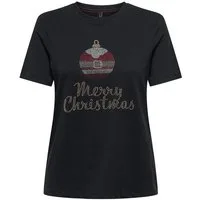 ONLY Kurzarmshirt ONLKITA XMAS S/S RHINESTONE BOX CS JRS