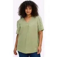 Sheego Klassische Bluse Kurzarmbluse Kurzarm