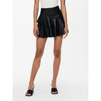 ONLY Lederimitatrock ONLEMMA FAUX LEATHE FRILL SKIRT NOOS OTW