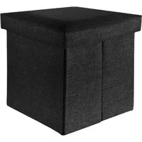 Intirilife Sitzwürfel (Sitzwürfel mit Stauraum 38x38x38 cm in DIAMANT SCHWARZ - Fußablage, 1 St), Sitzhocker Faltbar 38x38x38 cm Sitzwürfel Aufbewahrungsbox Fußhocker