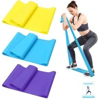 OSTWOLKE Trainingsbänder Fitnessbänder 3er-Set 1,5M Gymnastikband Widerstandsband Yoga Pilates