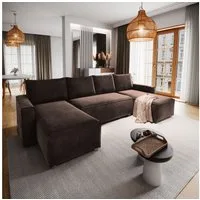 Masseno Ecksofa DENI mit Schlaffunktion U-Form, Sofa mit Bettkasten