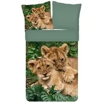 ESPiCO Kinderbettwäsche Babylöwen Trendy Bedding, Renforcé, 2 teilig, Raubtier, Wildnis
