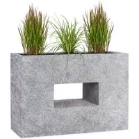 Pflanzwerk® Hochbeet Pflanzkübel VISTA Premium Blumenkübel aus Fiberglas mit Lotus-Effekt, Fiberglas - Handgefertigt - Rechteckig - Frostbeständig