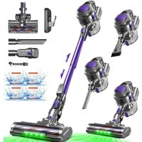 Adormii Akku-Hand-und Stielstaubsauger Akku Staubsauger, 50000Pa/60Min/1.6L Staubsauger Kabellos, HEPA*4, Anti-Tangle-Bürste, 5-in-1 Cordless Vacuum Cleaner, Akkustaubsauger für Tierhaare, Hartböden, Teppiche, 5-in-1 Staubsauger für Tierhaare,Hartböd