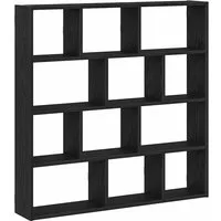 vidaXL Regal Würfelregal 12 Fächer Schwarz Holzwerkstoff, 1-tlg.