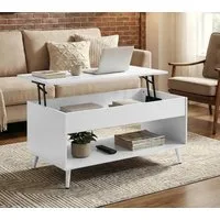 VASAGLE Couchtisch höhenverstellbar, Wohnzimmertisch, rechteckig, Stauraum (inkl. Zubehörpaket & Anleitung, aufklappbar), Schreibtisch, Basis-Höhenverstellung, Kaffeetisch 50 x 100 x 45/58,5cm