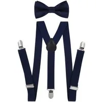 axy Hosenträger Kinder Jungen Hosenträger und Fliege set für Kinder 7-12 Jahren (2-St., 2er Set) Hosenträger mit farblich passender Fliege, verstellbar und elastisch