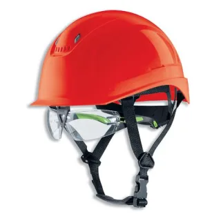 uvex pheos S-KR-IES Schutzhelm mit Kinnriemen - mit Lüftung - mit Drehradsystem - gekürztem Schirm  rot 55 cm - 61 cm - 9772342