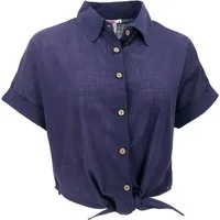 Guru-Shop Longbluse Leichte Baumwoll Bluse, Sommerbluse zum Binden.. alternative Bekleidung
