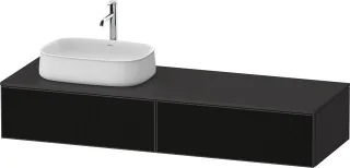 Duravit Zencha Konsolenwaschtischunterbau wandhängend Graphit & Schwarz Linienstruktur n/a & Superma ZE4814L63800000
