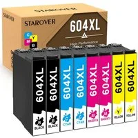 STAROVER 8er für EPSON 604 Druckerpatronen Multipack Tintenpatrone (XP-4200 XP-4205 XP-2200 XP-2205 XP-3200 XP-3205, 888-tlg., WorkForce WF-2910DWF WF-2930DWF WF-2935DWF WF-2950DWF)