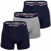 HAPPY SHORTS Boxer Herren Boxershort 3er Pack Baumwolle (Packung, 3er Pack)