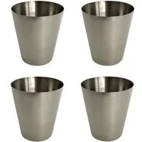 HAC24 Schnapsglas Schnapsgläser Pinnchen Shotgläser Shot Glas Stamper Schnaps-Becher, 4-tlg., Edelstahl, 2cl oder 4cl