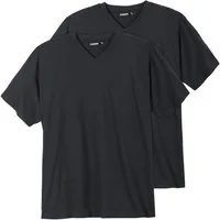 ADAMO V-Shirt 2er-Pack V-Ausschnitt T-Shirt schwarz XXL Adamo