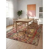 benuta Teppich Casa, rechteckig, Höhe: 11 mm, Teppich Wohnzimmer, Esszimmer, Schlafzimmer, Flur, Farbenfroh, Retro