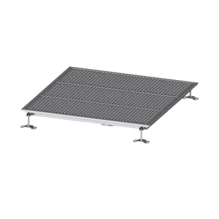 Kessel Ferrofix Bodenwannen 6100100 Edelstahl, 1000x1000x65mm, Auslauf senkrecht