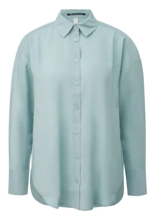 Q/S designed by - Weich fließende Longbluse blau - Gr. - 34