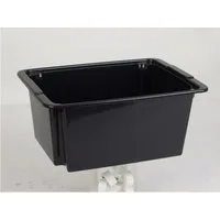BURI Aufbewahrungsbox Drehstapelbox 14L Schwarz Multifunktion Kisten Aufbewahrung Lagern