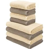 OTTO home Handtuch Set Merida, 4 Duschtücher 70x140cm, 4 Handtücher 50x100cm, Frottier (8-St), kuschelig weich, einfarbig, 100% Baumwolle