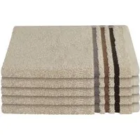 Schiesser Gästehandtücher Skyline Color aus 100 % Baumwolle mit eleganter Streifenbordüre, Frottier (Set, 5-St), MADE IN GREEN by OEKO-TEX®